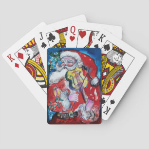 SANTA CLAUS PLAYING VIOLIN Christmas Party Poker Cards