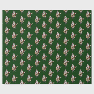 Santa Claus Plays Accoustic Guitar Wrapping Paper