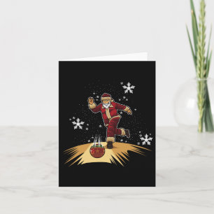 Santa Claus Plays Bowling - Xmas Gift For Your Bow Card
