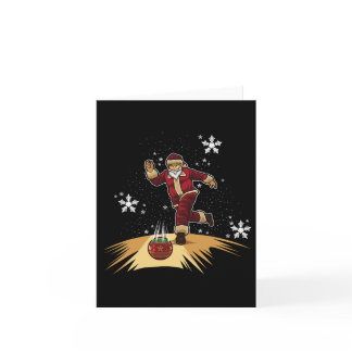 Santa Claus Plays Bowling - Xmas Gift For Your Bow Card