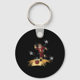 Santa Claus Plays Bowling Xmas Gift For Your Bow T Keychain