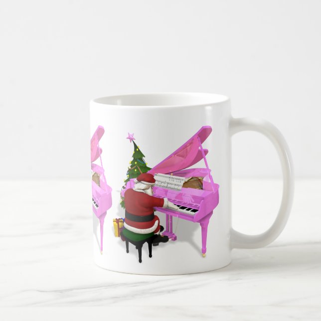 Santa Claus Plays Pink Piano Coffee Mug (Right)