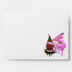 Santa Claus Plays Pink Piano Envelope