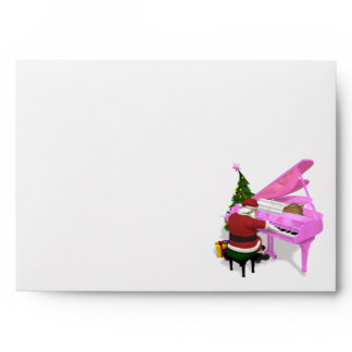 Santa Claus Plays Pink Piano Envelope