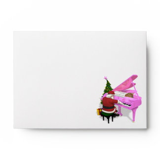Santa Claus Plays Pink Piano Envelope