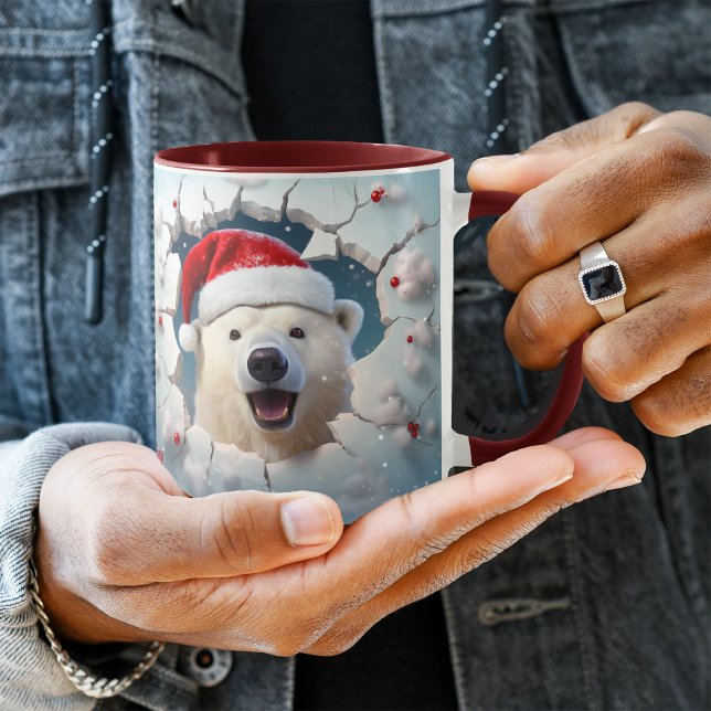 Santa Claus Polar Bear Snow Wall Mug (Creator Uploaded)