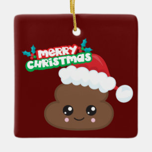 Santa Claus Poop Emoji Christmas Ornament