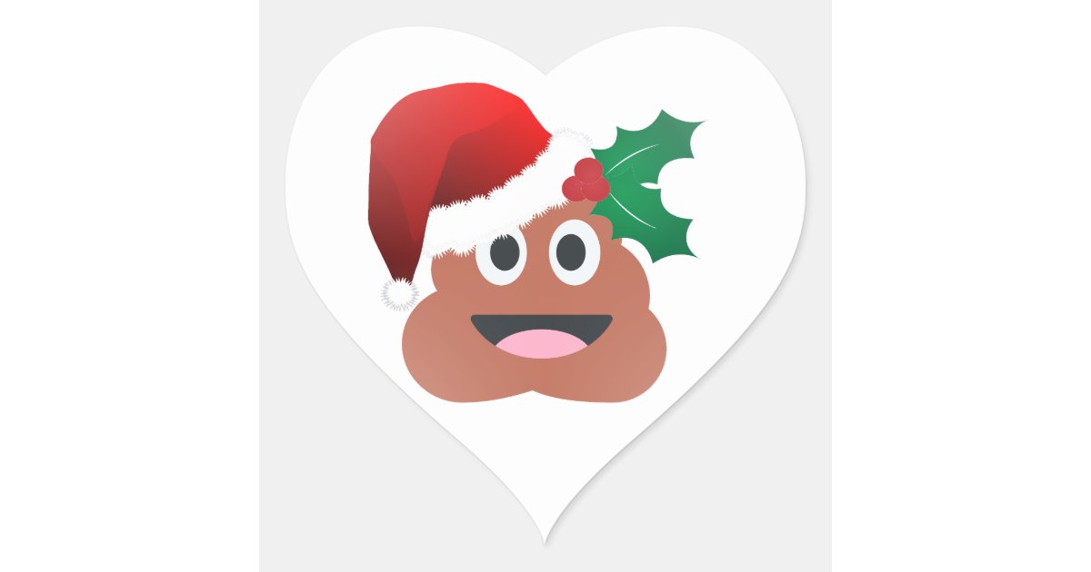 NEW Love Heart Xmas Emoji w/Santa Hat