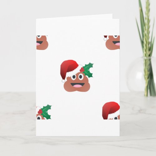 santa claus poop emoji holiday card