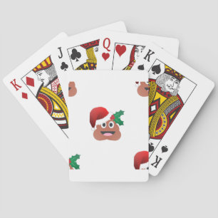 santa claus poop emoji poker cards