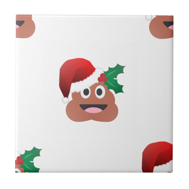 santa claus poop emoji tile (Front)