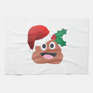 santa claus poop emoji towel