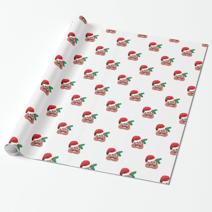 santa claus poop emoji wrapping paper | Zazzle.com