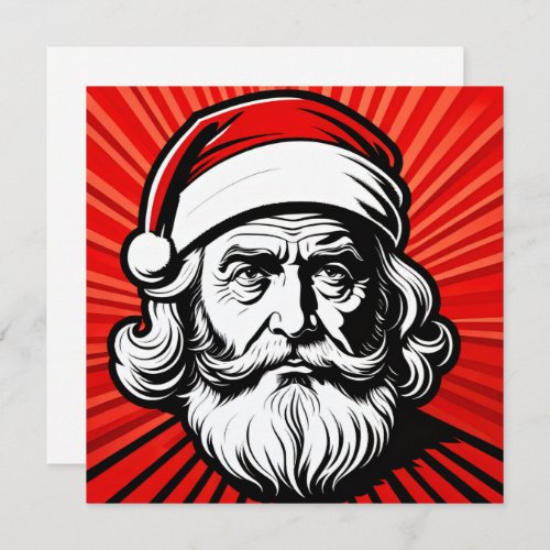 Santa Claus pop art style Holiday Card