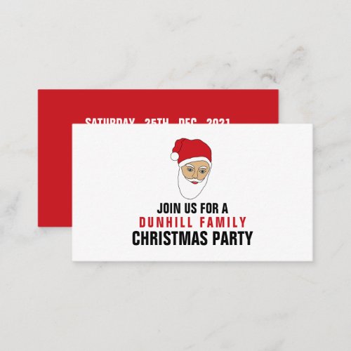 Santa Claus portrait Christmas Party Ticket Invite