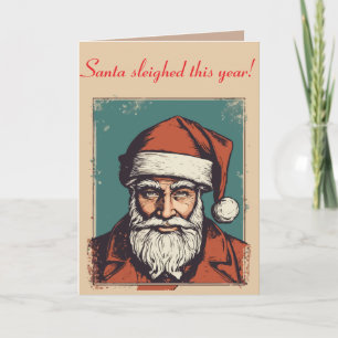 Santa Claus Portrait Pulp Culture Art Card