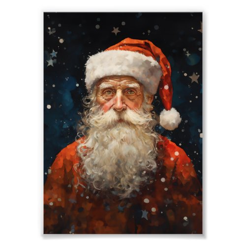 Santa Claus Portrait Van Gogh Style Photo Print