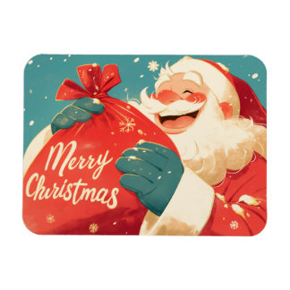 Santa Claus Preparing Christmas Gifts Magnet