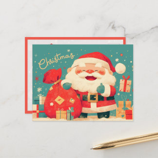 Santa Claus Preparing Christmas Gifts Postcard