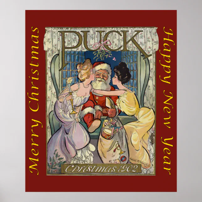 Santa Claus ~ Puck Magazine Cover ~ 12/03/1902 Poster | Zazzle