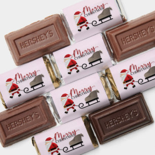 Santa Claus Pulling His Sleigh Candy Wrapper Hershey's Miniatures