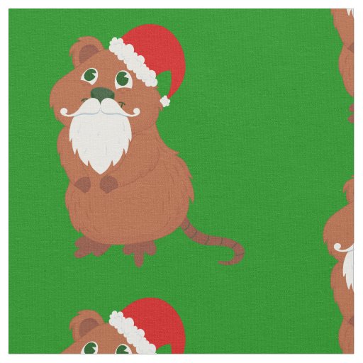 santa claus quokka australian christmas fabric