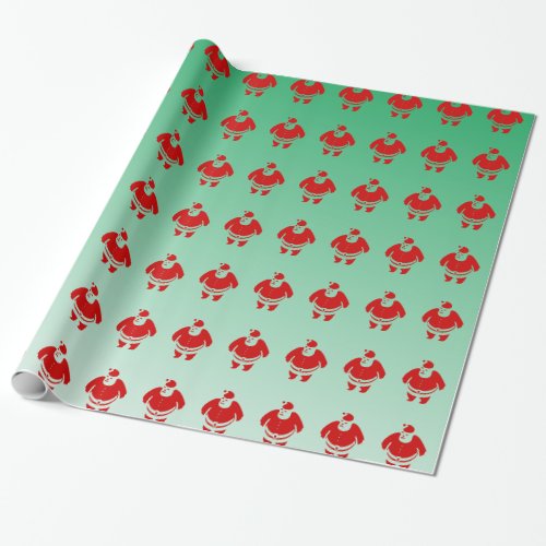 Santa Claus Red and Green Wrapping Paper