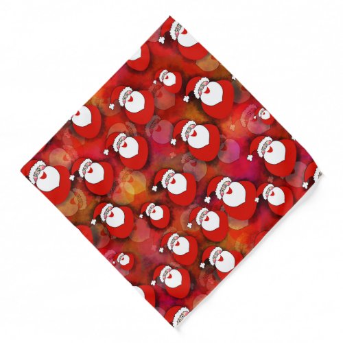 Santa Claus Red and White Christmas Seasonal  Bandana