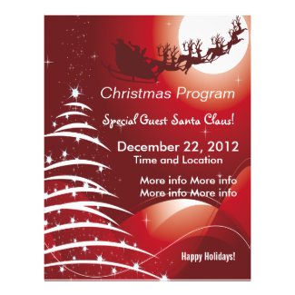 Santa Claus Red Christmas Program Flyer