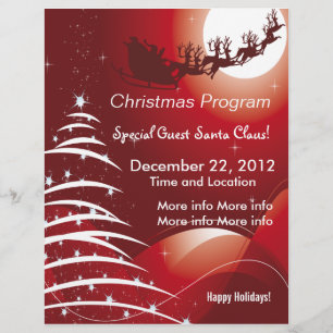 Santa Claus Red Christmas Program Flyer