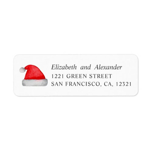 Santa Claus Red hat Christmas holiday address Label