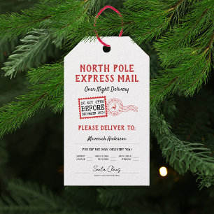 Santa Claus Red North Pole Christmas Gift Tags