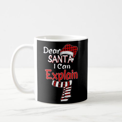 Santa Claus Red Plaid Dear Santa I Can Explain Coffee Mug