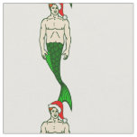 santa claus redhead merman christmas mermaid fabric