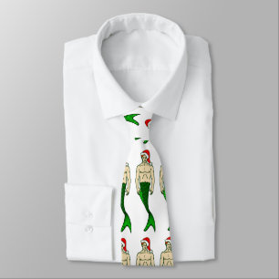 santa claus redhead merman christmas mermaid neck tie