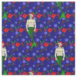 santa claus redhead merman ugly xmas mermaid gifts fabric