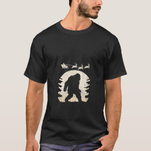 Santa Claus Reindeer Bigfoot Sasquatch Cool Christ T-Shirt