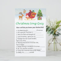 Santa claus reindeer christmas song quiz game