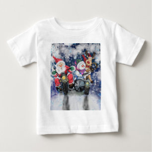 Santa Claus Reindeer Snowman Funny Baby T-Shirt