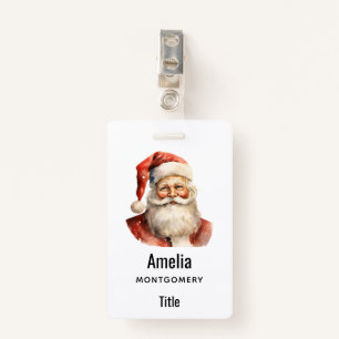 Santa Claus Retro Christmas Badge