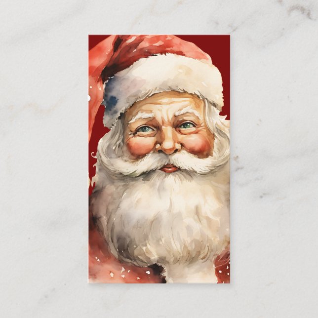 Santa Claus Retro Christmas Business Card (Front)