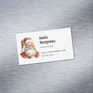 Santa Claus Retro Christmas Business Card Magnet