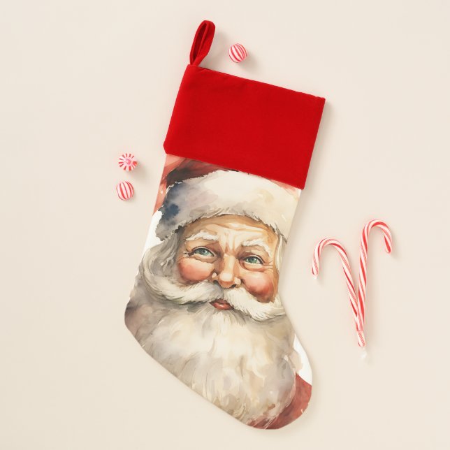 Santa Claus Retro Christmas Christmas Stocking (Front)