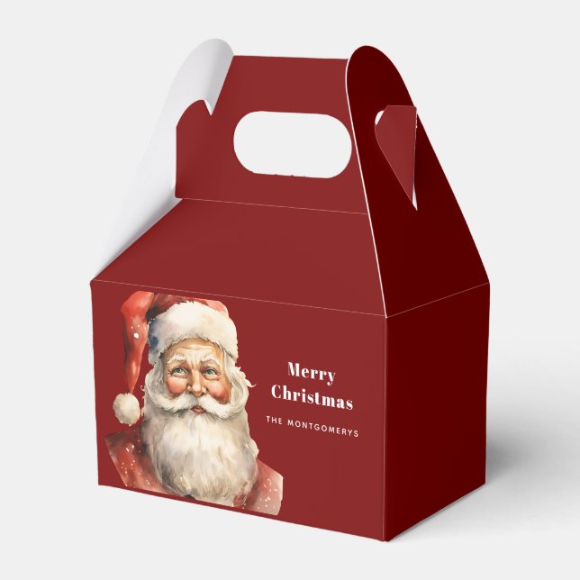 Santa Claus Retro Christmas Favor Boxes (Front Side)