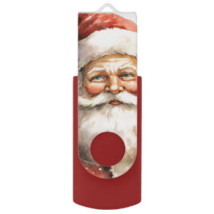 Santa Claus Retro Christmas Flash Drive