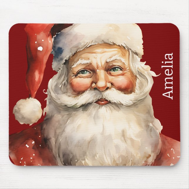 Santa Claus Retro Christmas Mouse Pad (Front)