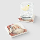 Santa Claus Retro Christmas Stone Coaster