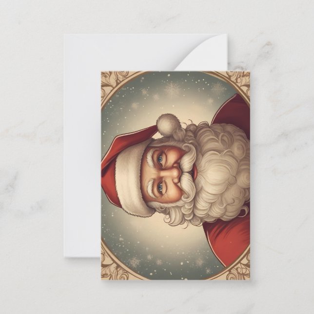 Santa Claus retro vintage Note Card (Front)