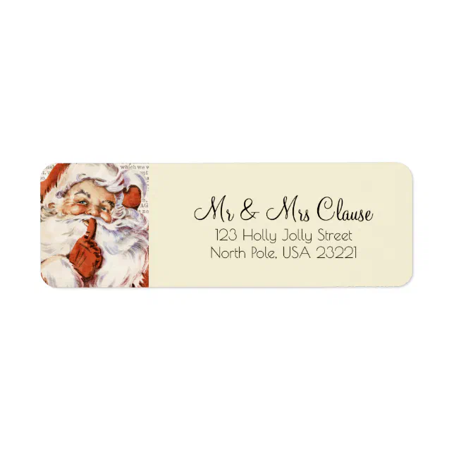 Santa Claus Return Address Label | Zazzle