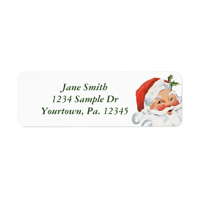 Santa Claus Return Address Label | Zazzle